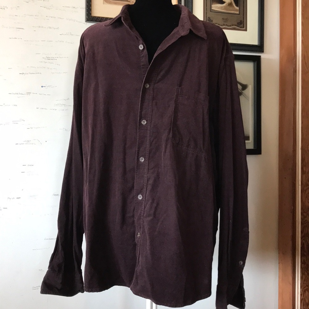Woolrich Corduroy Burgundy/Brown Shirt 2XL/2TG